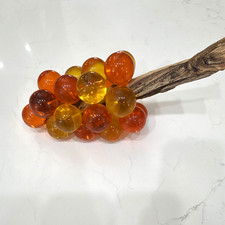 Vintage 70’s lucite grape cluster decor. Yellow & orange with driftwood handle picture