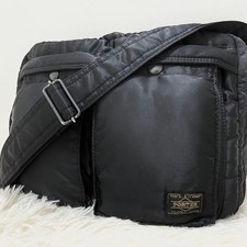 PORTER TANKER 2 Layer Shoulder Bag Black Nylon Yoshida Japan picture
