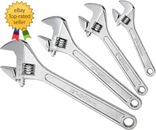 Set of 4 Adjustable Wrench Set, 6/8/10/12-Inch, Forged Cr-V Steel Crescent Wrenc picture