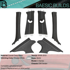 ✅06-13 BMW E90 Suede Pillar Cover Set (w/ Stitching) picture
