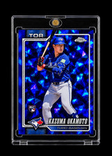 KAZUMA OKAMOTO BLUE DIAMOND ROOKIE REFRACTOR HOLO ATOMIC ICE SP Prizm BLUE JAYS picture