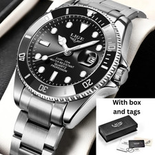 LIGE Top Brand Fashion Watch, Men Waterproof Date Watch Sport Watch 3ATM picture
