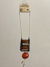 Vintage UMTHA South Africa Handmade Fair Trade Beaded Statement Necklace picture