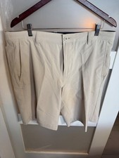 Izod Golf Mens Flat Front Shorts Beige Size 36 Polyester Blend             13-44 picture
