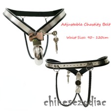 Male Adjustable Chastity Belt（Waist Size: 90- 120cm）Cage Device Stainless Steel picture