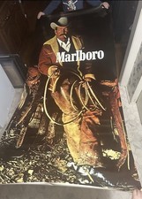 Vintage Marlboro Man Cowboy Advertising Poster Oversized 76” x 35” (1970s–80s) picture