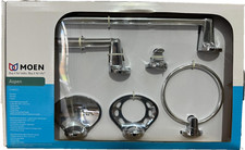 Moen Aspen Chrome Accessory 6 PCS   Bar,  Hook,  Paper Holder, Ring, Soap holder picture