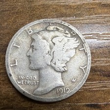 1919-D Mercury Dime - Actual Coin Same Day Ship Good Bargain picture