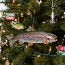 Realistic Rainbow Trout Flat Fish Ornament, Realistic Fish Christmas Decor picture