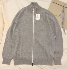 Brunello Cucinelli Full 2x Zip Cashmere Sweater Men Size 52 Large Cardigan Grey picture