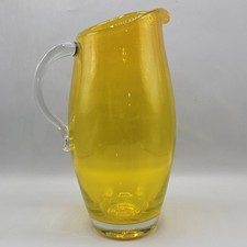 Vintage Blenko 5926-L Jonquil Pitcher Wayne Husted 1959 Sandblasted 13