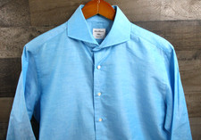 Urban Research Shirt Mens Medium 41 Blue Linen Blend Long Sleeve Made Japan picture