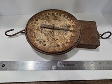 Vintage Hanson Model 60 Dairy Scale – 30 lb Hanging Spring Scale - Rust / Patina picture