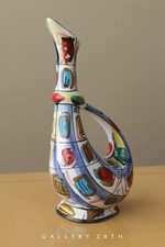 STYLISH MID CENTURY MODERN ITALIAN VASE POTTERY 50'S 60'S ORIG ART VTG ATOMIC picture
