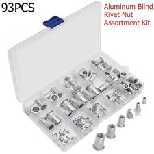 93Pcs Blind Rivet Nut Set Assorted Sizes M3-M10 Threaded Inserts for Furniture picture