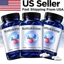 3PCS Nattokinase Supplement - 10800 FU 60 Capsules Per Serving Heart Circulation picture