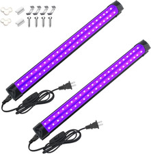2 Packs 10W 1Ft Linkable UV-A Black Light Bars with 59In Plug+Switch picture