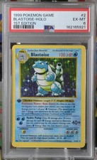Vintage Blastoise 2/102 Base Set First Edition Shadowless Holo PSA 6 EX-MT picture