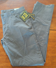 Vintage 1946 Mens Modern Fit Smokey Grey Chino Utility Stretch Pants Size 34 NEW picture
