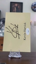 Kevin Harvick Gold Metal Name Plate Signed Authenticated James Spence 5x7 Auto picture