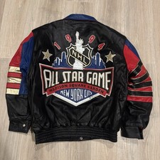 Vintage Jeff Hamilton 1994 NHL New York All Star Game Leather Jacket Mens L MSG picture