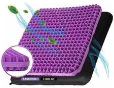 Gel Seat Cushion for Long Sitting, Ergonomic Cooling Pad, Non-Slip Cover- XLarge picture