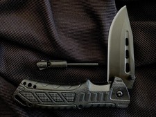 Rite-Edge Black Spring Assisted Locking Pocket Knife Tactical Rescue Camping picture