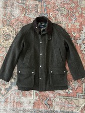 Atorie Wool Tweed Herringbone Olive Barn Jacket Size 2XL(Fits Like XL) picture