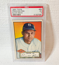 1952 Topps Preacher Roe #66 BLACK BACK PSA 5 EX Brooklyn Dodgers Vintage RC picture