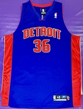 Authentic Rasheed Wallace #36 Detroit Pistons Vintage On Court Reebok Jersey 48 picture