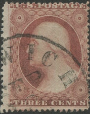 1857-61 United States 3¢ Washington Postage Stamp #25A Pos. 61R2L Used picture