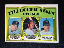 1972 Topps Red Sox Rookie Stars #79 Carlton Fisk Cecil Cooper Mike Garman PB4 picture