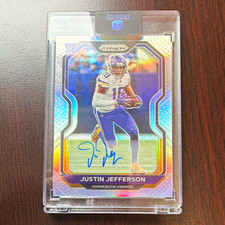 Panini 2020 Prizm Justin Jefferson Vikings #398 RC Silver Prizm Auto picture