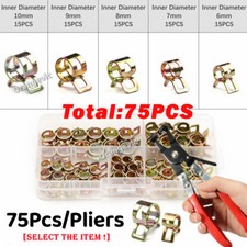 75Pcs 6-10mm Hose Spring Clamps / Plier Fuel/Water Pipe Air Tube Clips Fasteners picture