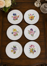 VTG Hutschenreuther 6 Floral Porcelain Salad Plates, 8