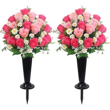 Wocst Artificial Cemetery Flowers for Grave Memorial Day Flowers for Cemetery... picture