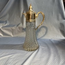 Vintage claret Crystal And Silver Pitcher beautiful antique heavy picture