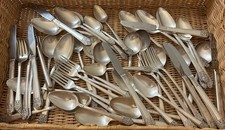 50 pieces of Vintage Rogers Bros. Deluxe Silver Plate IS Precious Cutlery Set picture