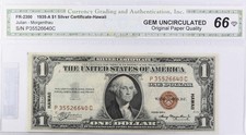 1935A $1 WWII Emergency Issue Silver Certificate HI FR2300 Gem UNC 66 OPQ CGA picture
