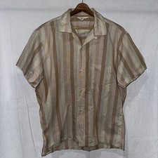 Vintage 50s Penneys Towncraft Button Up Short Sleeve Shirt Loop Collar Sz L 16 picture