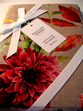 WILLIAMS SONOMA HARVEST BLOOM TEA TOWELS SET OF TWO 100% COTTON NEW WITH TAGS picture