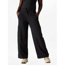 NWT Athleta Promenade High Rise Black Cargo Pants Size XL picture