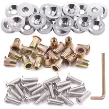 61Pcs Silver M6 Aluminum Bumper Fender Washer CNC Finishing Washer Engine Bay... picture