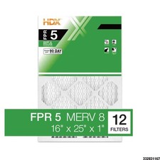 16 x 25 x 1 Standard Pleated Air Filter FPR 5, 12-Pack, Air Filters Replacement picture