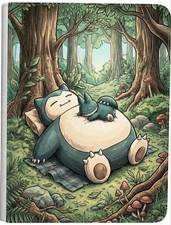 Snorlax and Friend. UV Color or Laser Engraved Zipper 4-9-12 Slot Binder picture