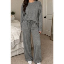 Ekouaer Women's 2-Piece Long Sleeve & Wide-Leg Pants Lounge Set picture