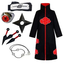 Akatsuki Robe Cloak Naruto Cosplay Costume Cape Itachi Uchiha Halloween picture