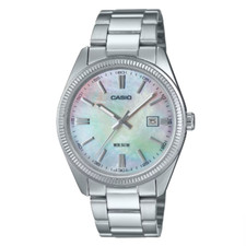 Casio MTP-1302DS-7A Mens 50M WR Watch Stainless Steel mother of pearl New picture