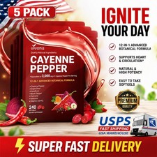 1-5X Cayenne Pepper Softgels for Leg Vein & Circulation Support ,Vascular Health picture