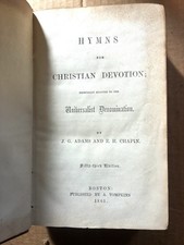 Antique 1861 Christian Hymns Book Hand Tooled Leather Published By Abel Tompkins picture